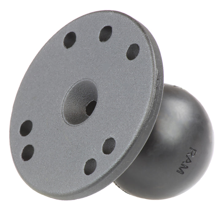 RAM Mount 2.5-inch diameter base with 1.5-inch ball for GPS accessories, made by RAM Mounting Systems.