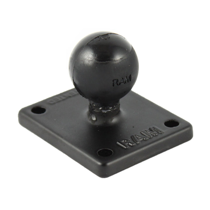 RAM Mount Square 2x1.7-inch GPS base with 1-inch ball for mounting accessories, made by RAM Mounting Systems.
