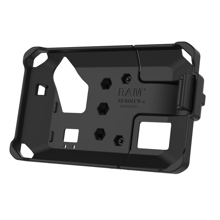 RAM Mount RAM EZ-Rollr locking cradle for Garmin dezl OTR700 GPS, secure mounting system for truck navigation.