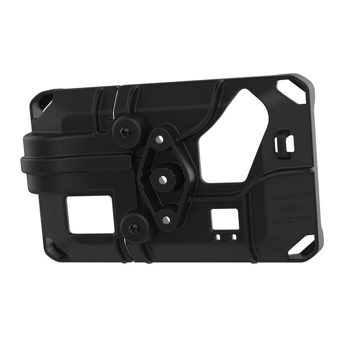 RAM Mount RAM EZ-Rollr locking cradle for Garmin dezl OTR700 GPS device, providing secure mounting and easy access.