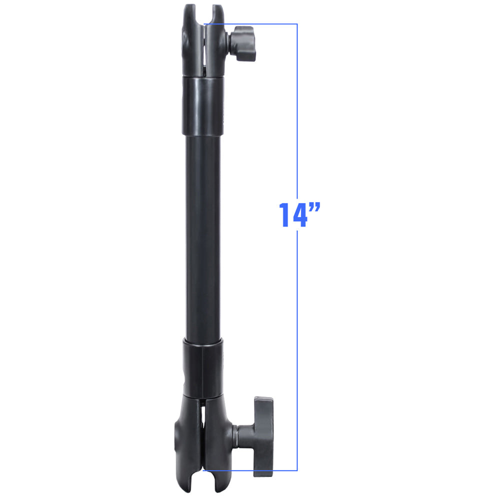 RAM Mount 14-inch kayak extension pole with 1" and 1.5" single open socket for secure mounting in kayak setups.