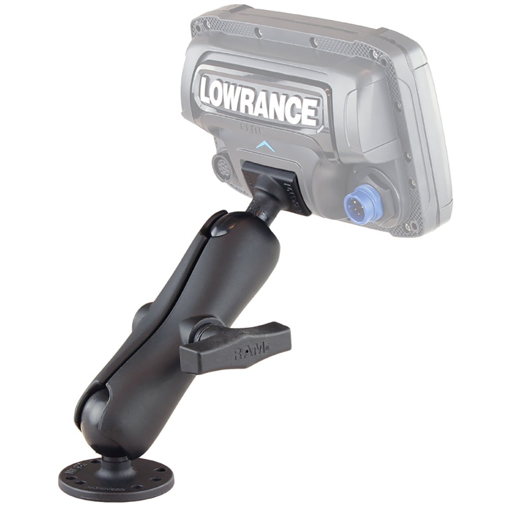 RAM Mount Quick Release Mount for Lowrance Mark and Elite 5 marine electronics, durable marine electronics mount by RAM Mounting Systems