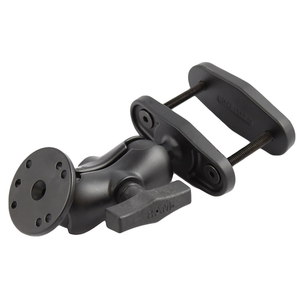 RAM Mount Square Post Clamp Mount for posts up to 2.5 inches wide, designed for rail and handlebar mounting by RAM Mounting Systems.