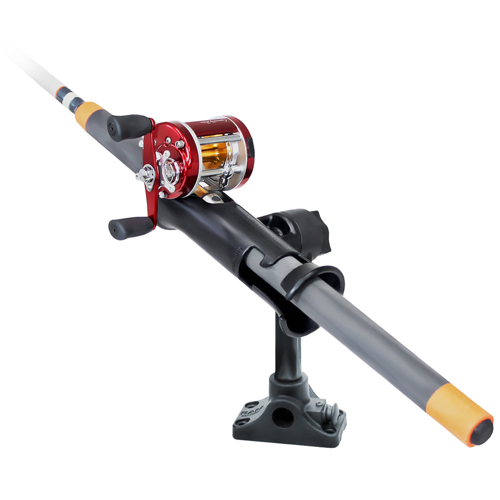 RAM Mount RAM Tube Jr. Fishing Rod Holder, Standard 6" Length Post Spline &amp; Combo Bulkhead/Flat Surface Base w/Plunger