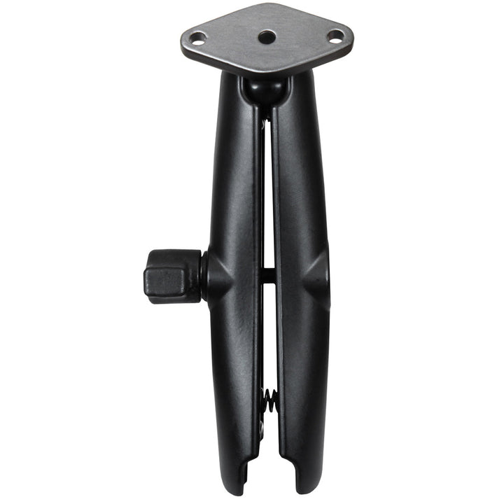 RAM Mounting Systems long double socket arm with diamond base for surface mounting, shown in a close-up view.