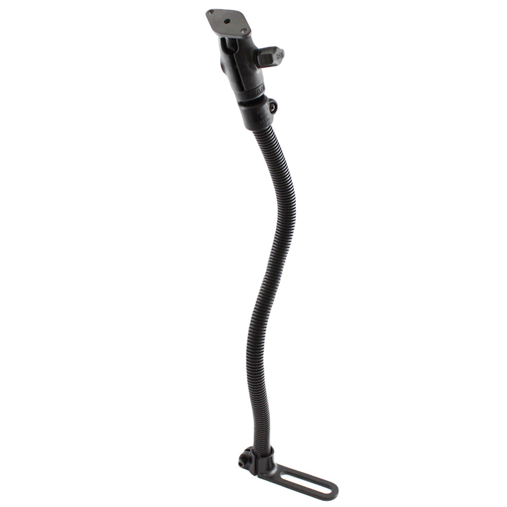 RAM Mount POD I universal vehicle mount with 18-inch Flex Rod and diamond adapter base for secure device mounting without drilling