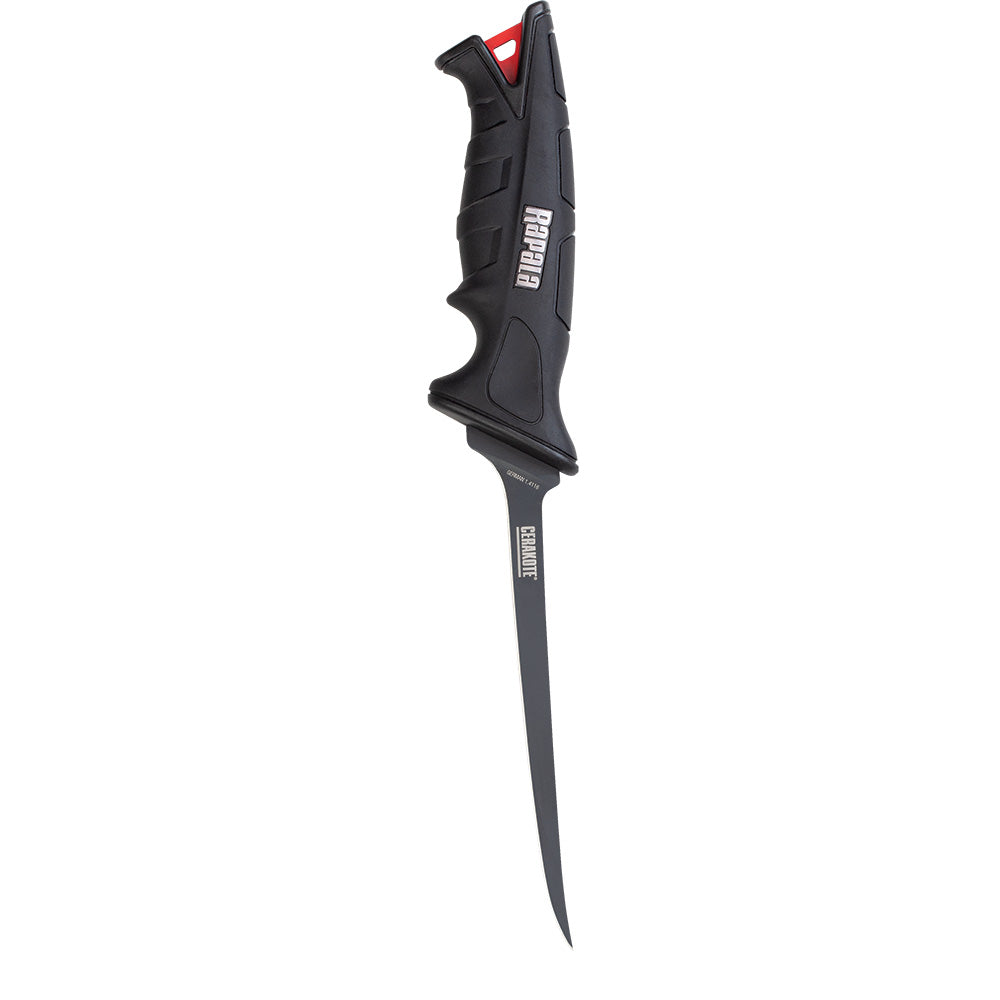 Rapala Stealth FXF 6-inch flexible fillet knife for fishing, with a sharp blade designed for precise fish filleting.