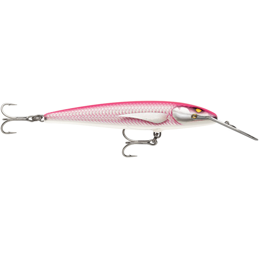 Rapala CountDown Magnum Elite 185 7-inch armored hot pink UV hard and soft bait for freshwater fishing.