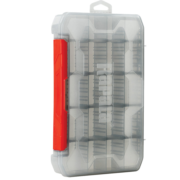 Rapala RapStack 3600 tackle storage tray with adjustable compartments for fishing tackle organization and easy access.