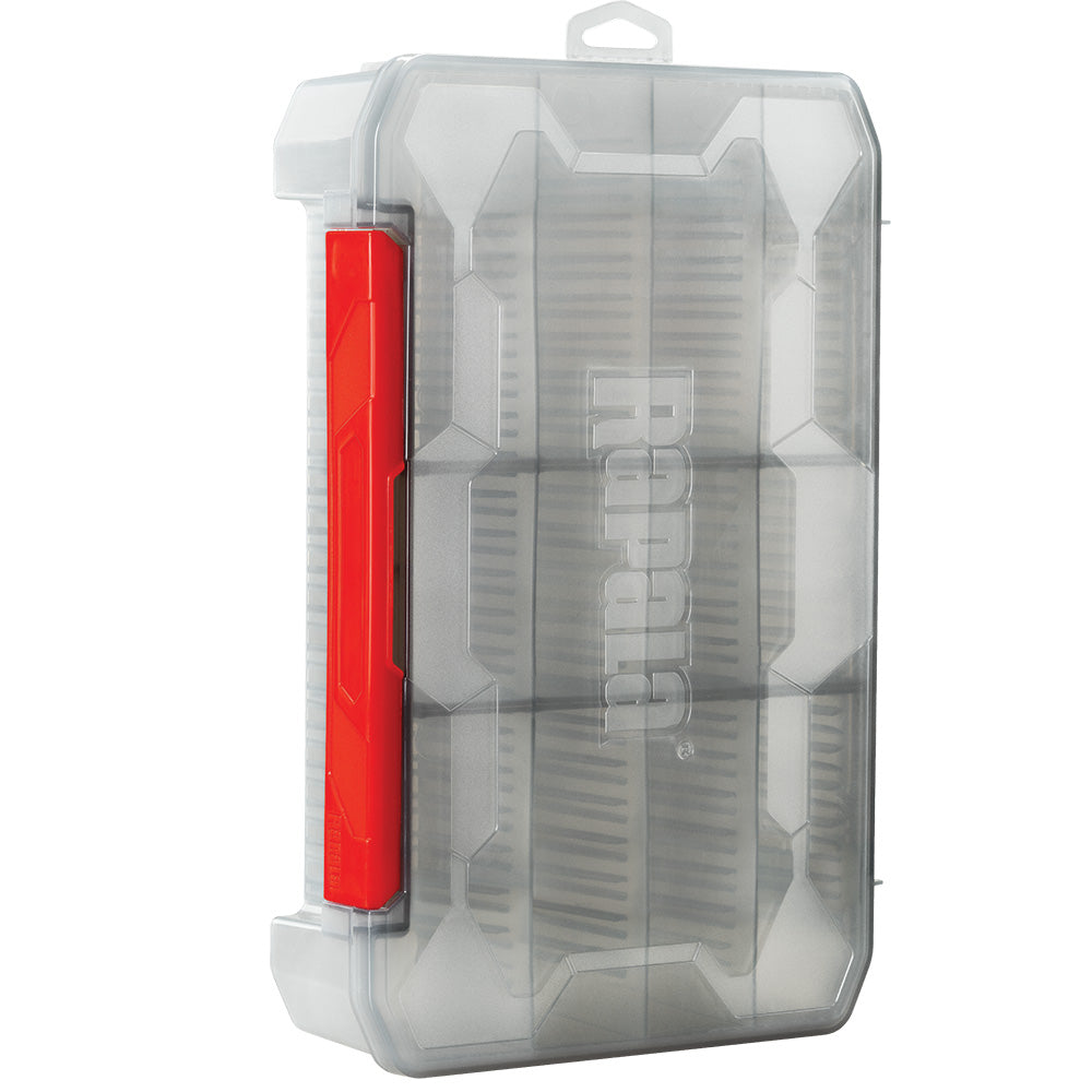 Rapala RapStack 3700 deep tackle tray with multiple compartments for fishing gear storage, designed for organized tackle management.