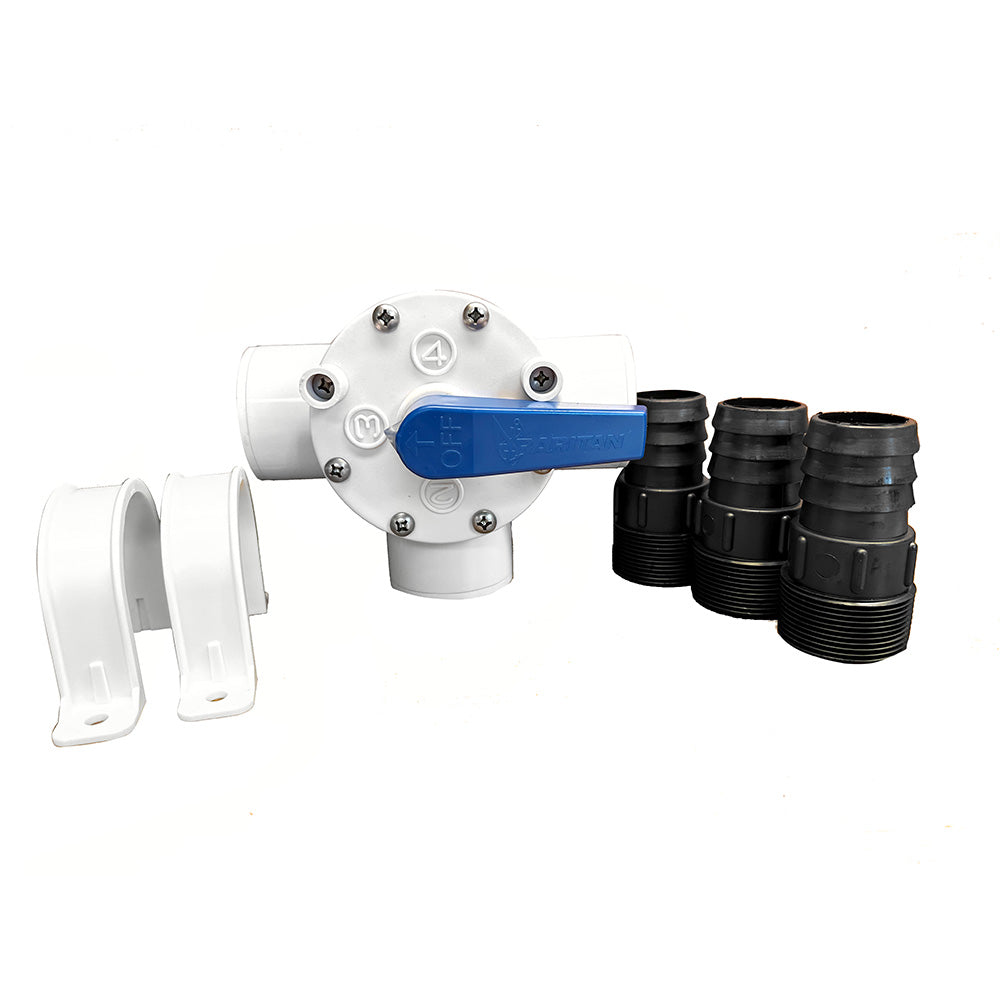 Raritan Diverter Y Valve with fittings, durable marine plumbing component for fluid control and diversion.
