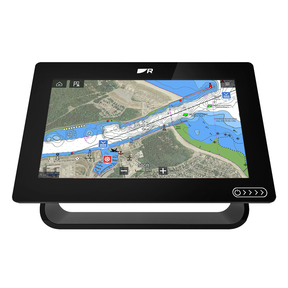 Raymarine Axiom+ 9-inch GPS chartplotter with Lighthouse North America chart displayed on screen.