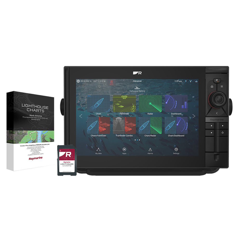 Raymarine Axiom 2 Pro 12 RVM GPS fishfinder combo with Lighthouse North America chart, no transducer included.