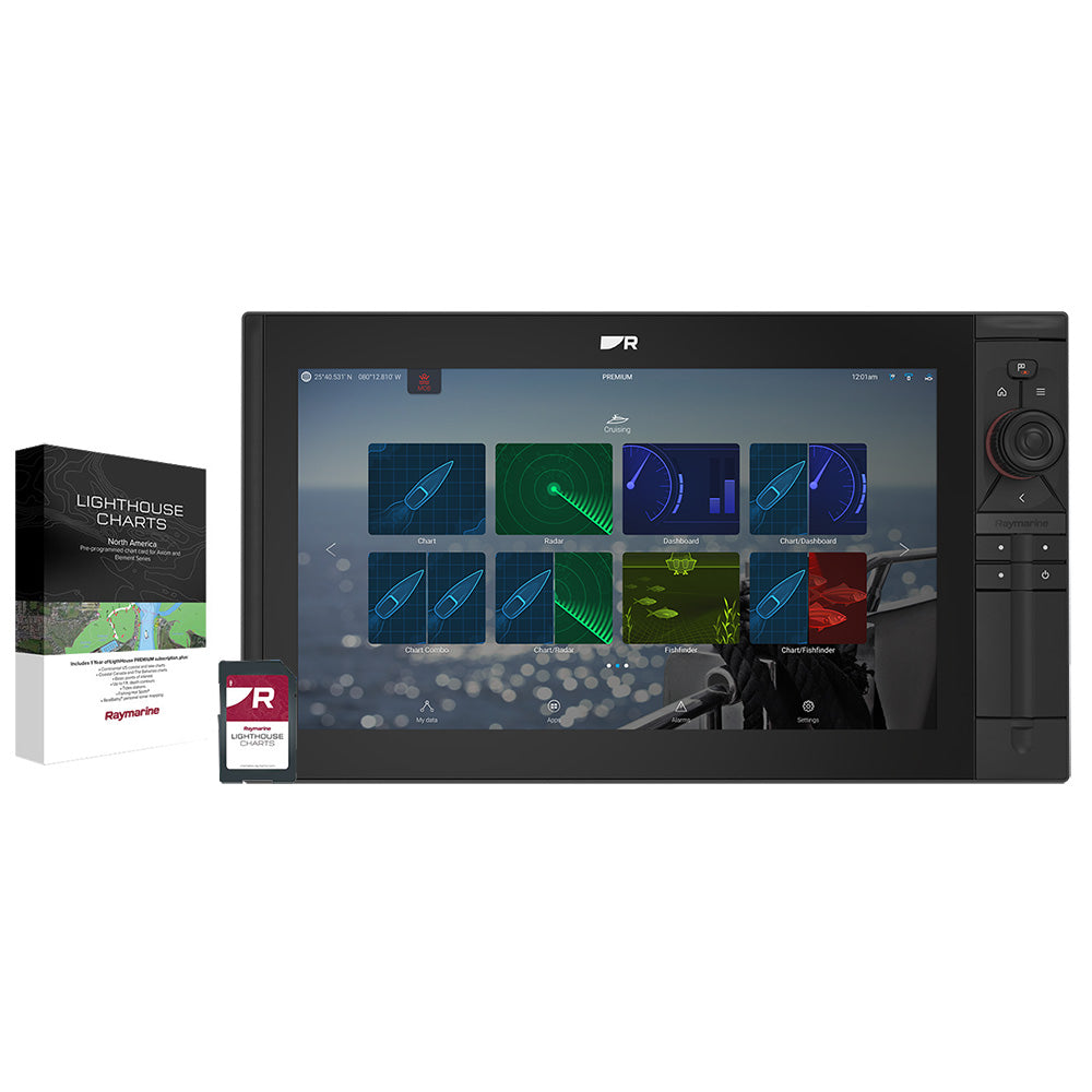 Raymarine Axiom 2 Pro 16 S GPS fishfinder combo with 15.6-inch display and Lighthouse North America Chart, no transducer included.