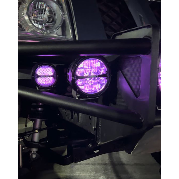 Feu tout-terrain RIGID Industries série 360 ​​RGBW 4 pouces à faisceau diffus avec modules de rétroéclairage RGBW - Lot de 2