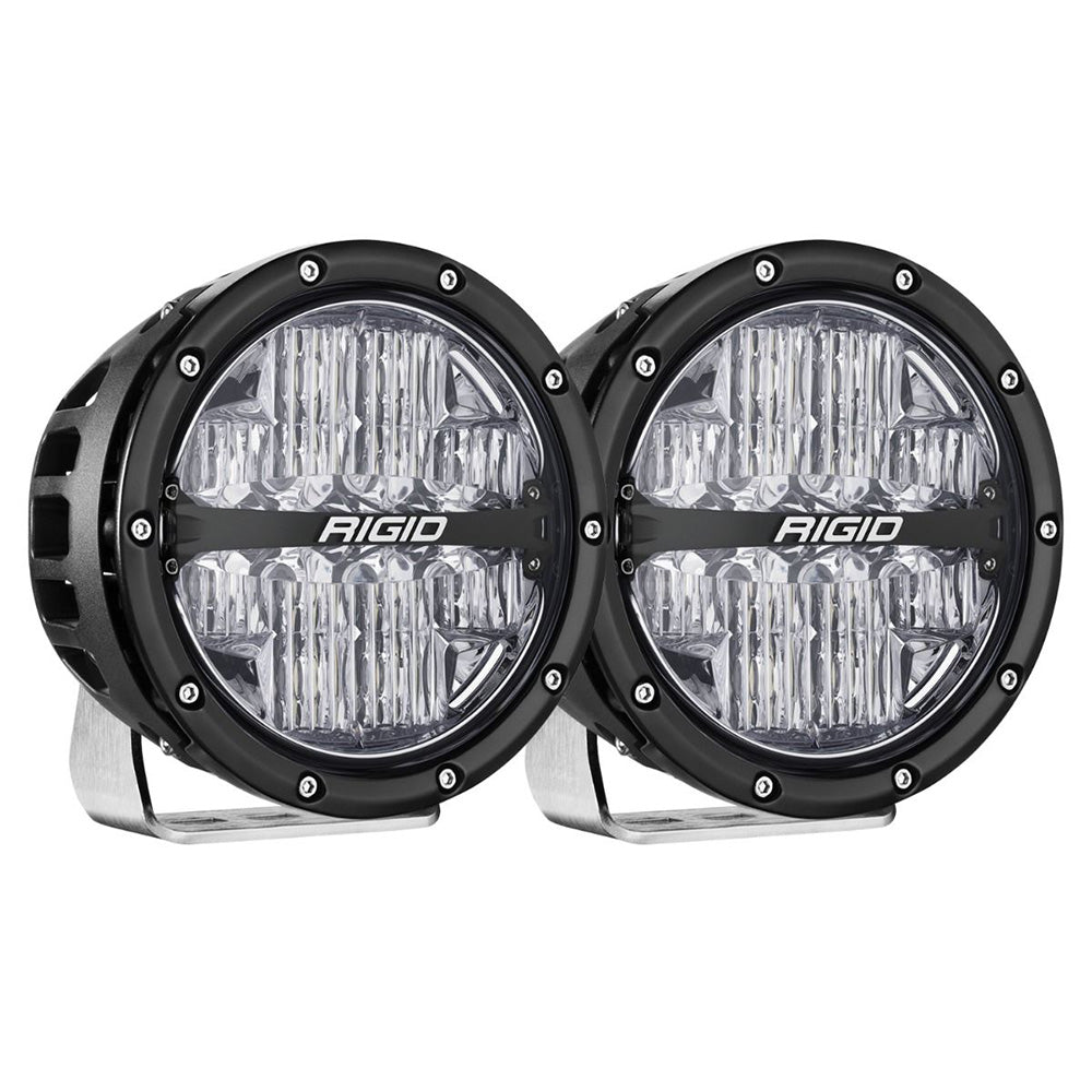 Feu de route tout-terrain RIGID Industries série 360 ​​RGBW 6 pouces avec rétroéclairage RGBW - Lot de 2