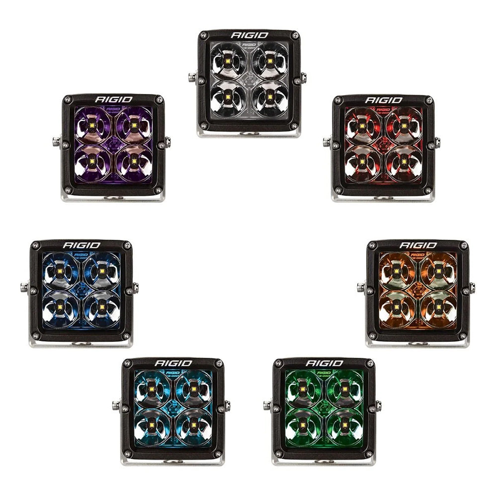 Pair of RIGID Industries XL Radiance RGBW Light Pods, off-road LED lighting cubes with vibrant color options and durable design.
