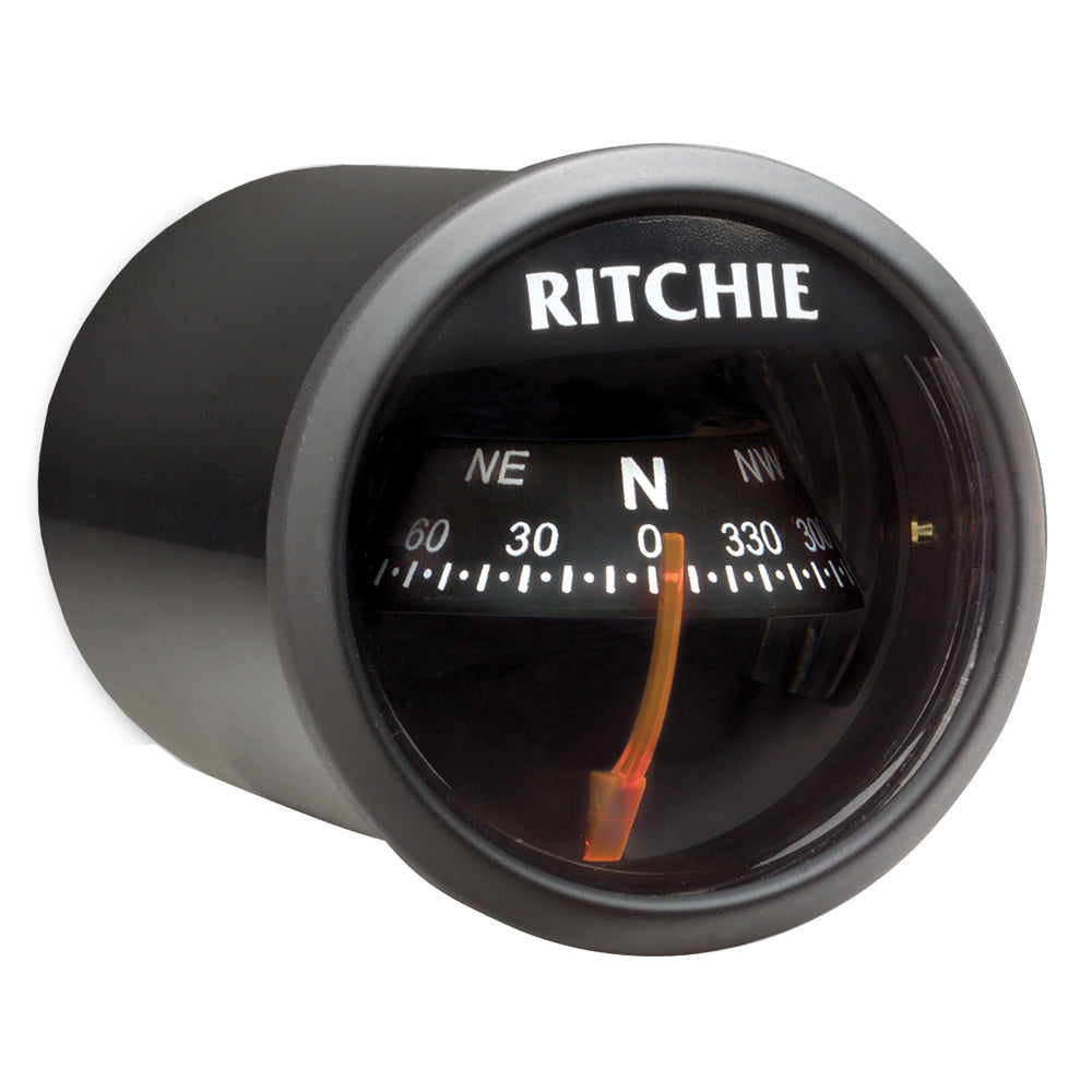 Black Ritchie X-23BB RitchieSport compass dash mount, marine navigation tool for precise directional readings.
