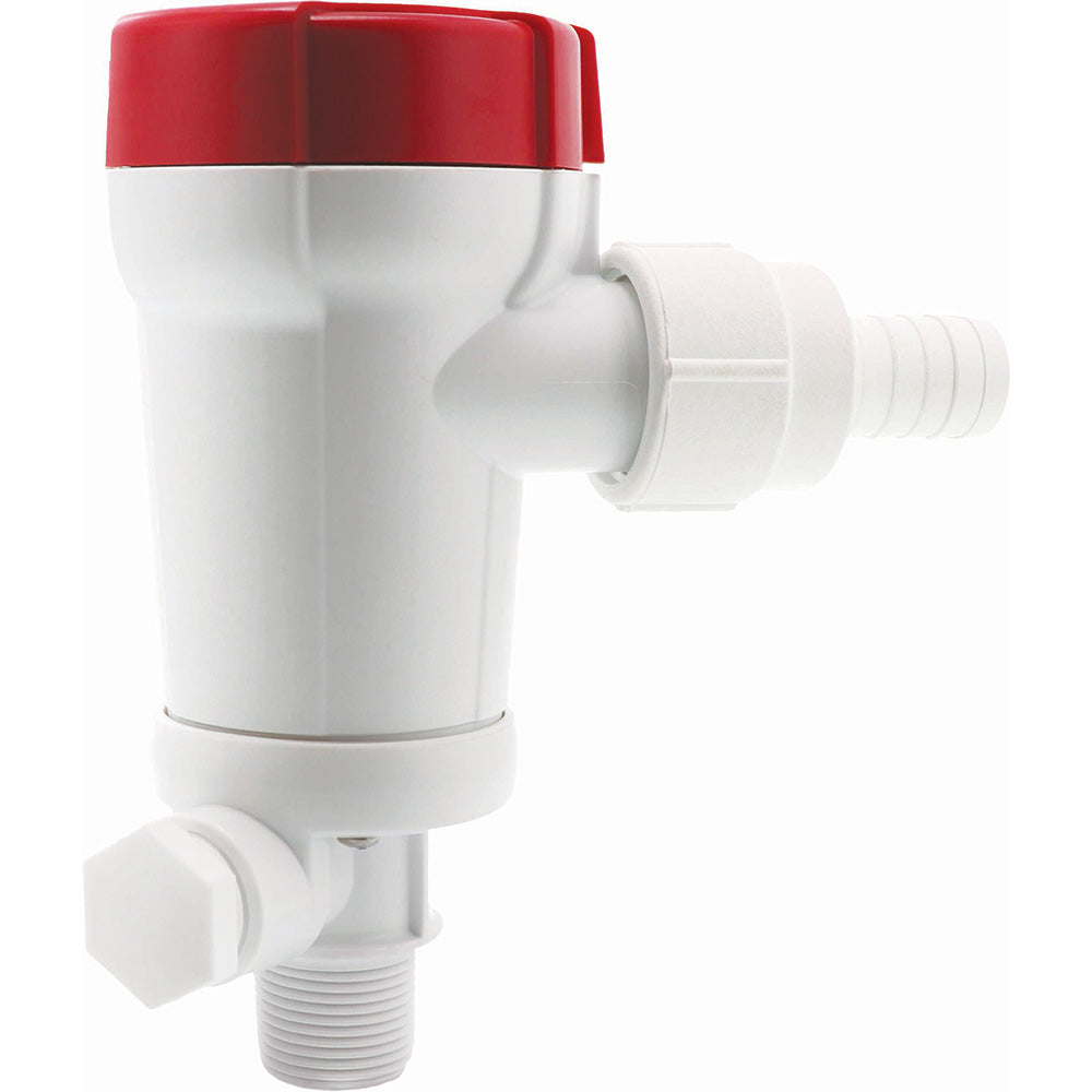 Rule 500 GPH Livewell Pump with straight seacock inlet, marine livewell pump for freshwater and saltwater fishing boats.