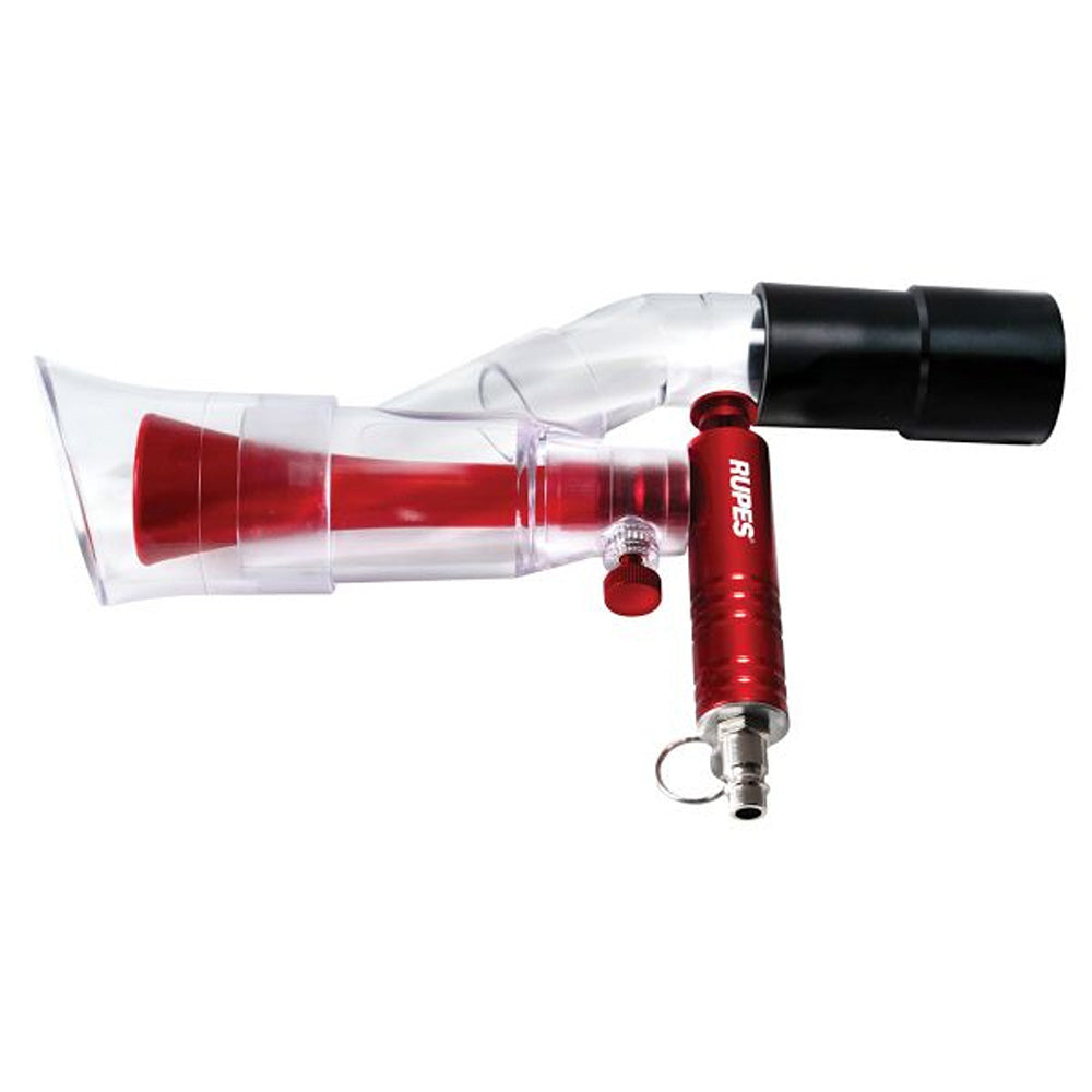 RUPES Air Jet Pad Cleaner for cleaning polishing pads and tools, shown in use with a compact air-powered cleaning device.