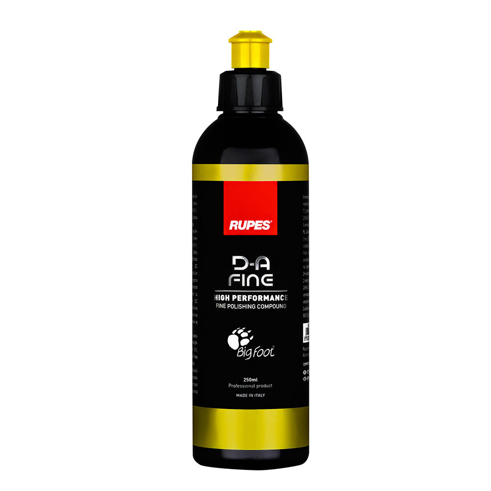 RUPES D-A Fine high-performance polishing compound in 250ml jar, ideal for fine car polishing and cleaning.
