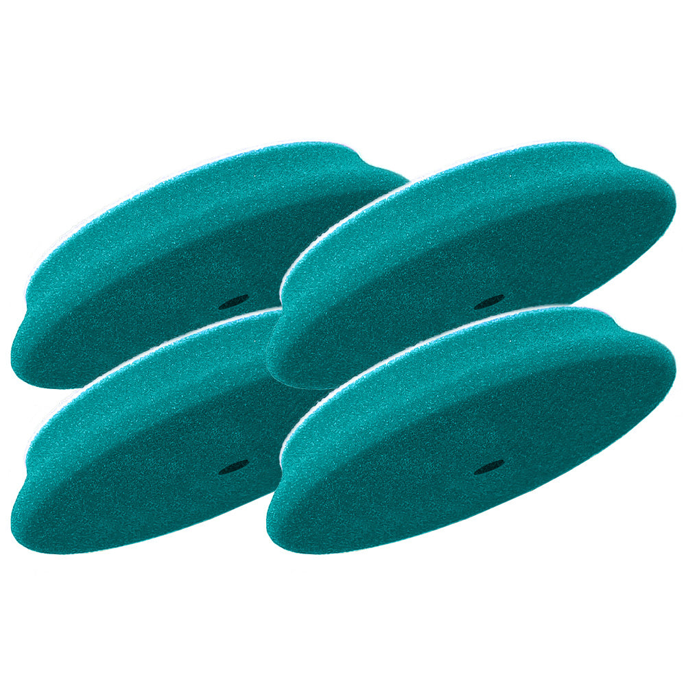 Set of four RUPES D-A Intermediate Foam Polishing Pads, 70mm, light blue, for car cleaning and detailing.