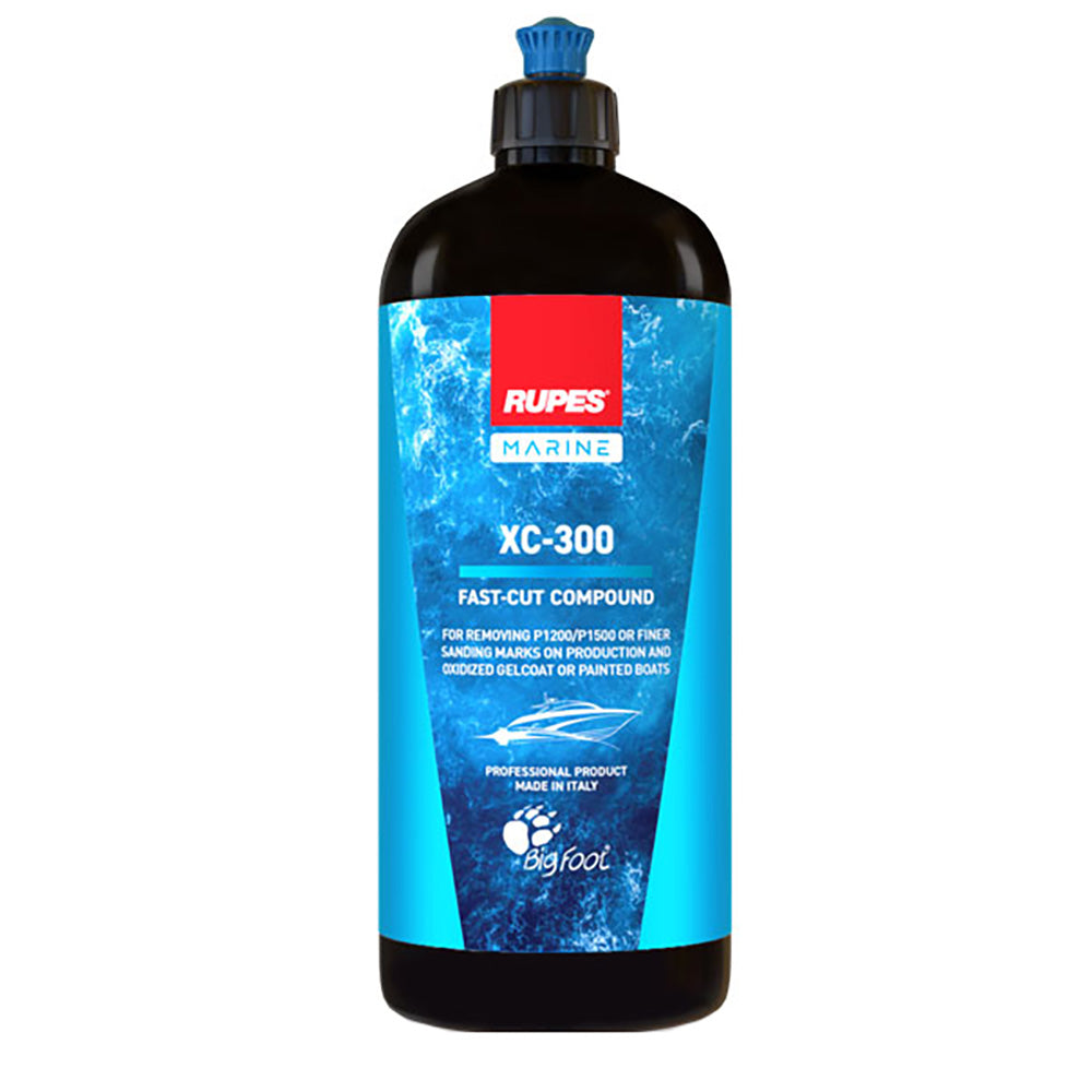 RUPES Marine XC-300 Fast-Cut Compound in 1000ml bottle for cleaning and polishing marine surfaces and boats.
