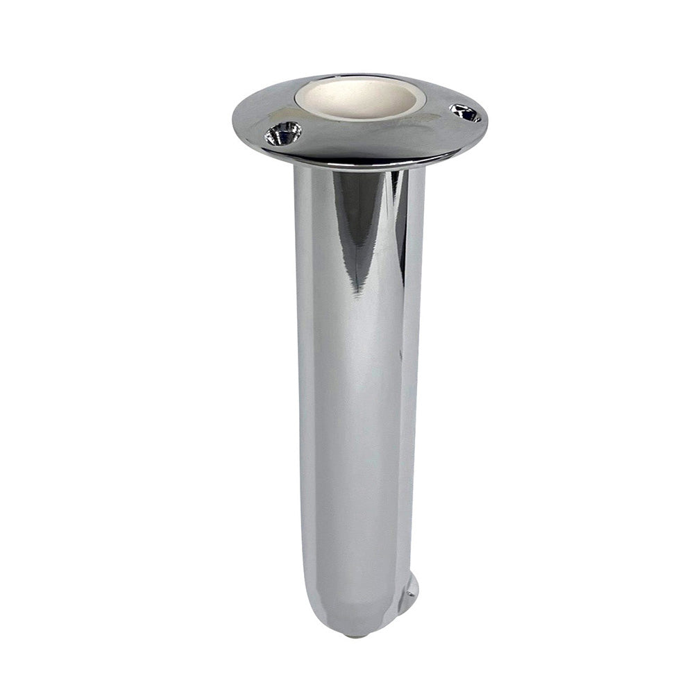 Rupp Marine 0 Degree Standard Swivel Rod Holder mounted on boat, showcasing durable black fishing rod holder with swivel feature