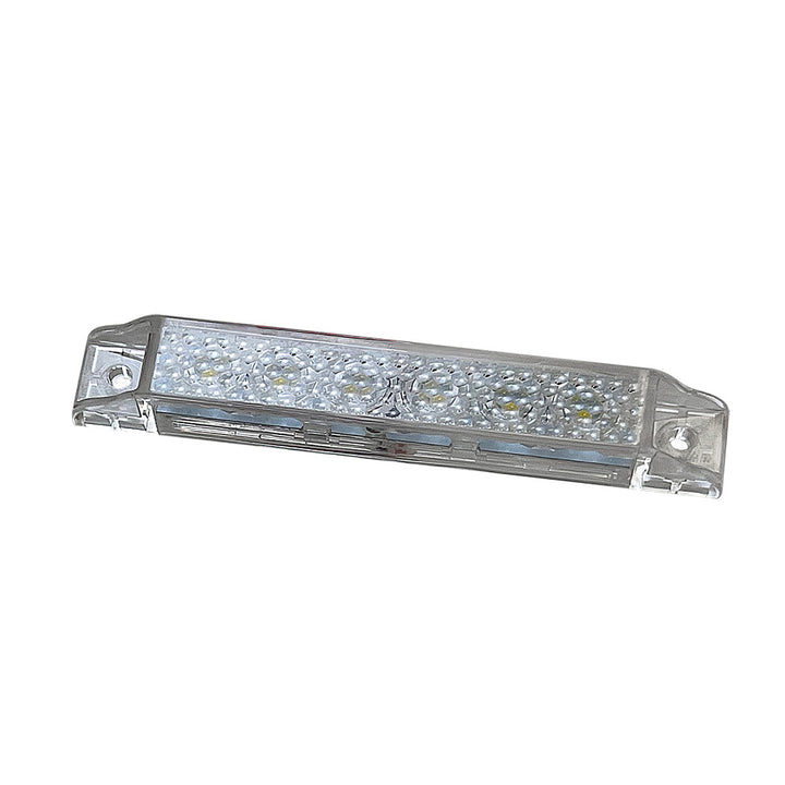 Scandvik 4-inch LED light strip in blue with gasket, 12V accessory for boats and marine lighting.