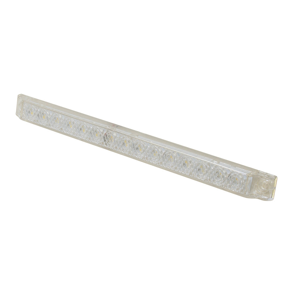 Scandvik 8-inch white LED light strip with gasket, 12V accessory for marine or boat lighting applications.