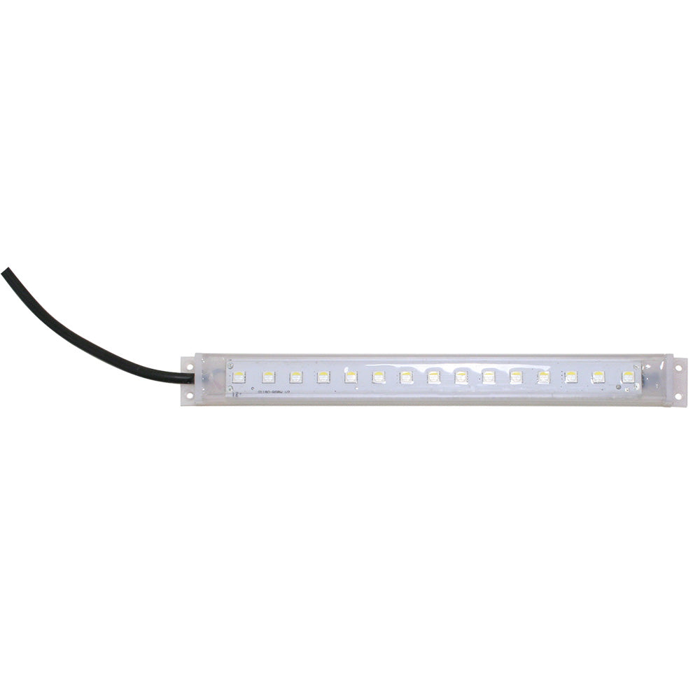 Scandvik 8-inch Scan-Strip RGBW LED light showing four color options, designed for marine or boat accessory lighting.