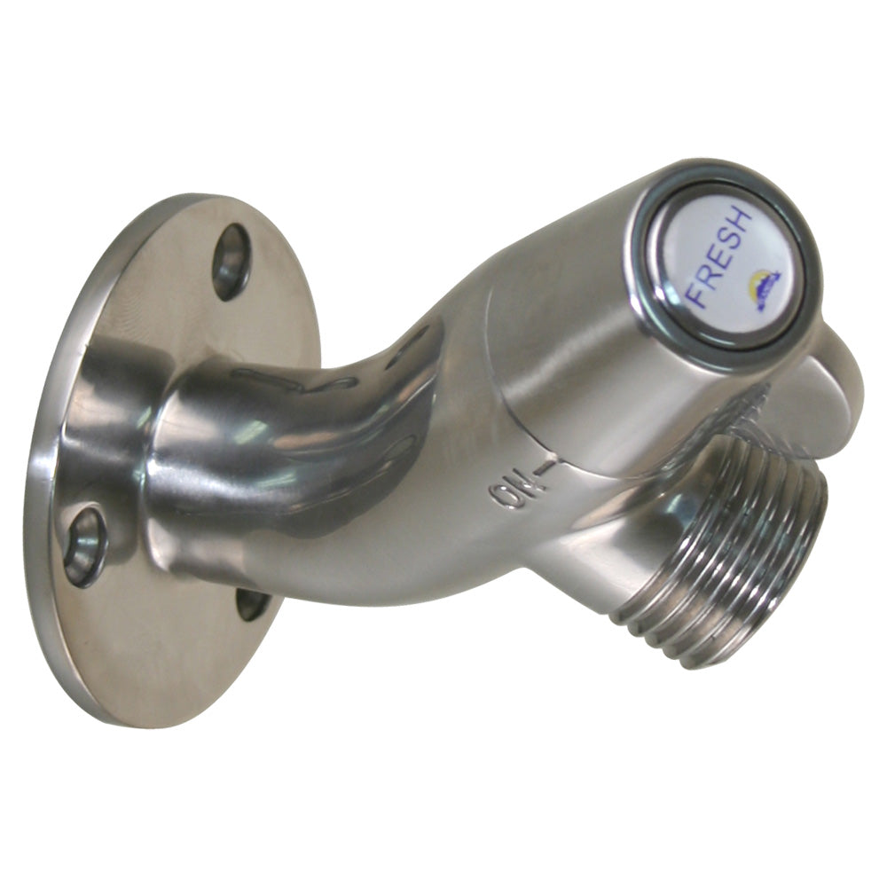 Scandvik ceramic angled washdown valve with stainless steel spigot, marine accessory for reliable water control.