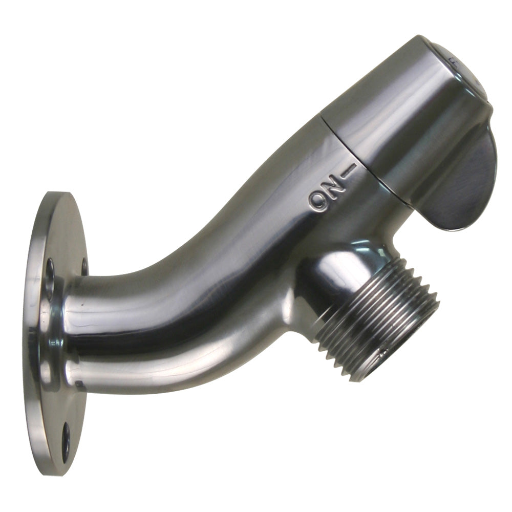 Scandvik ceramic angled washdown valve with stainless steel spigot, marine accessories for boat cleaning and maintenance.