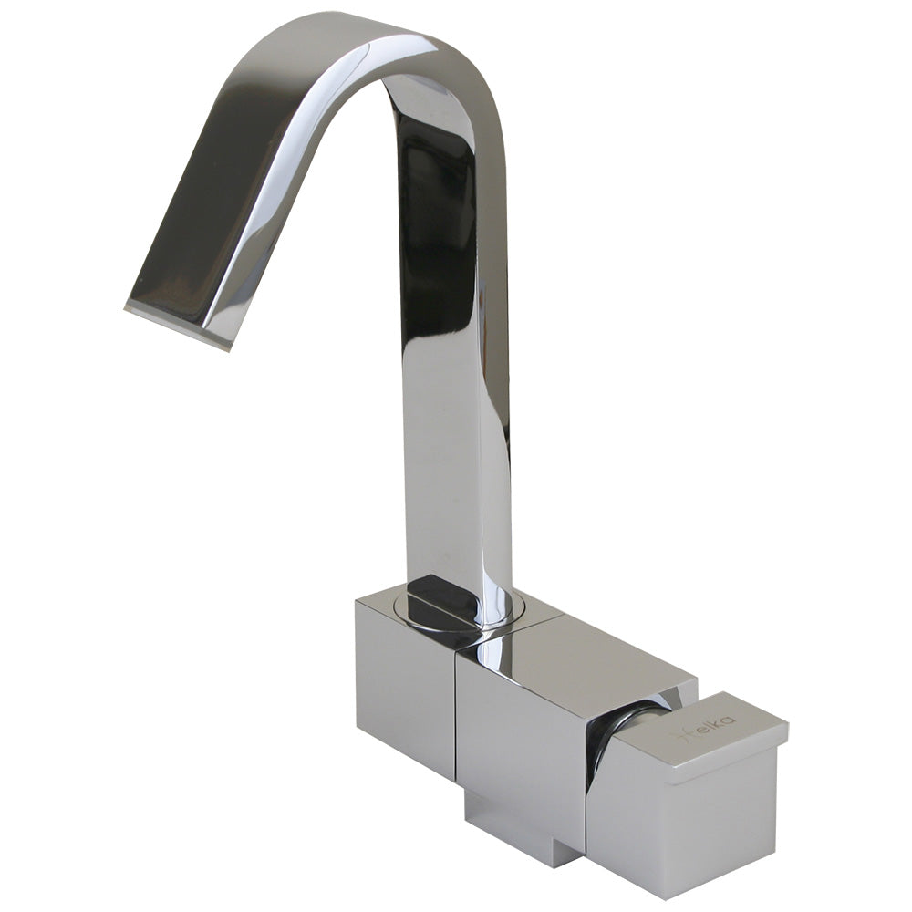Scandvik geometric style fold-down mixer accessory, 7.75 inches tall, with a modern design for functional kitchen or bathroom use.