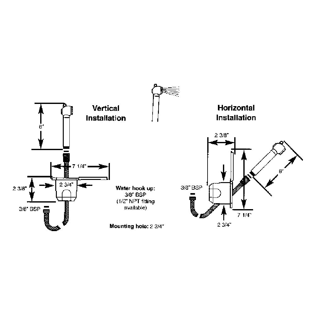 Scandvik recessed shower accessory with 6-foot white hose and push-button control, designed for bathroom shower installations.