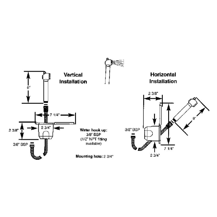 Scandvik recessed shower accessory with 6-foot white hose and push-button control, designed for bathroom shower installations.