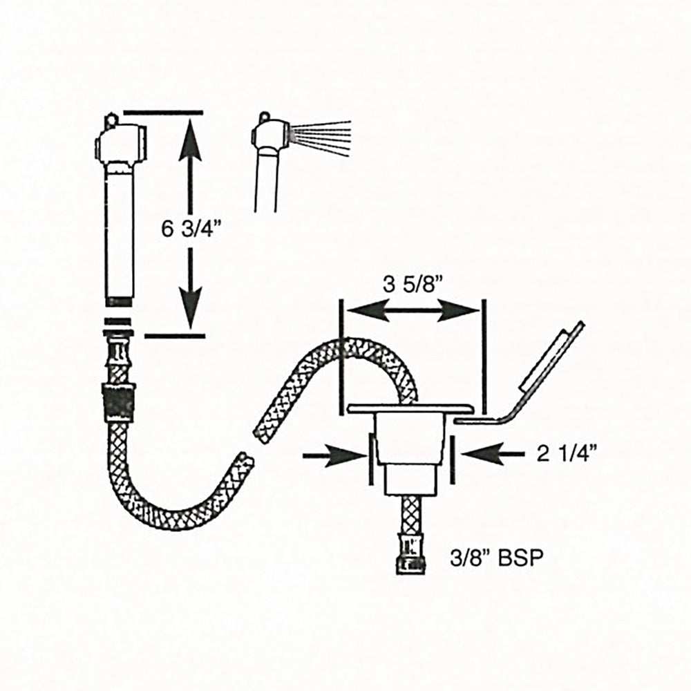 Scandvik recessed transom shower with 6-foot hose in white, designed for bathroom or marine transom installation.