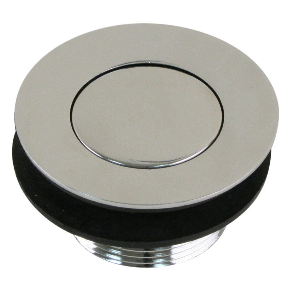 Chrome-plated brass Scandvik sink drain with flip stopper, designed as a durable bathroom or kitchen sink accessory.