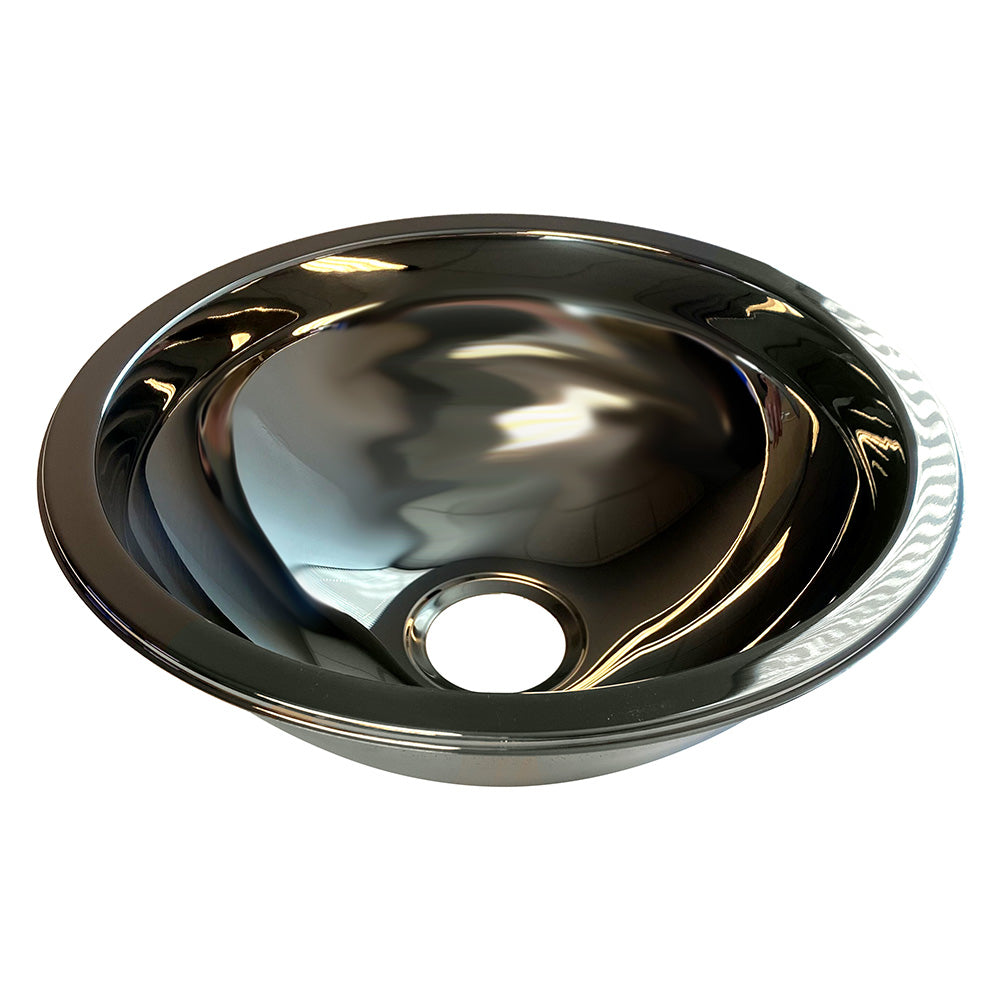 Scandvik SS basin sink with mirror finish, 11.5 inches by 5 inches, designed as a bathroom or kitchen accessory.