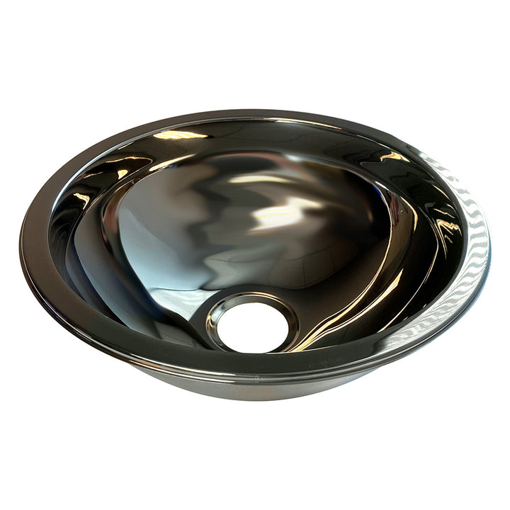 Scandvik SS basin sink with mirror finish, 11.5 inches by 5 inches, designed as a bathroom or kitchen accessory.