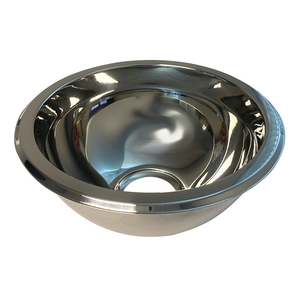 Scandvik SS sink basin with mirror finish, 9x4 inches, stainless steel accessory for kitchen or bathroom sinks.