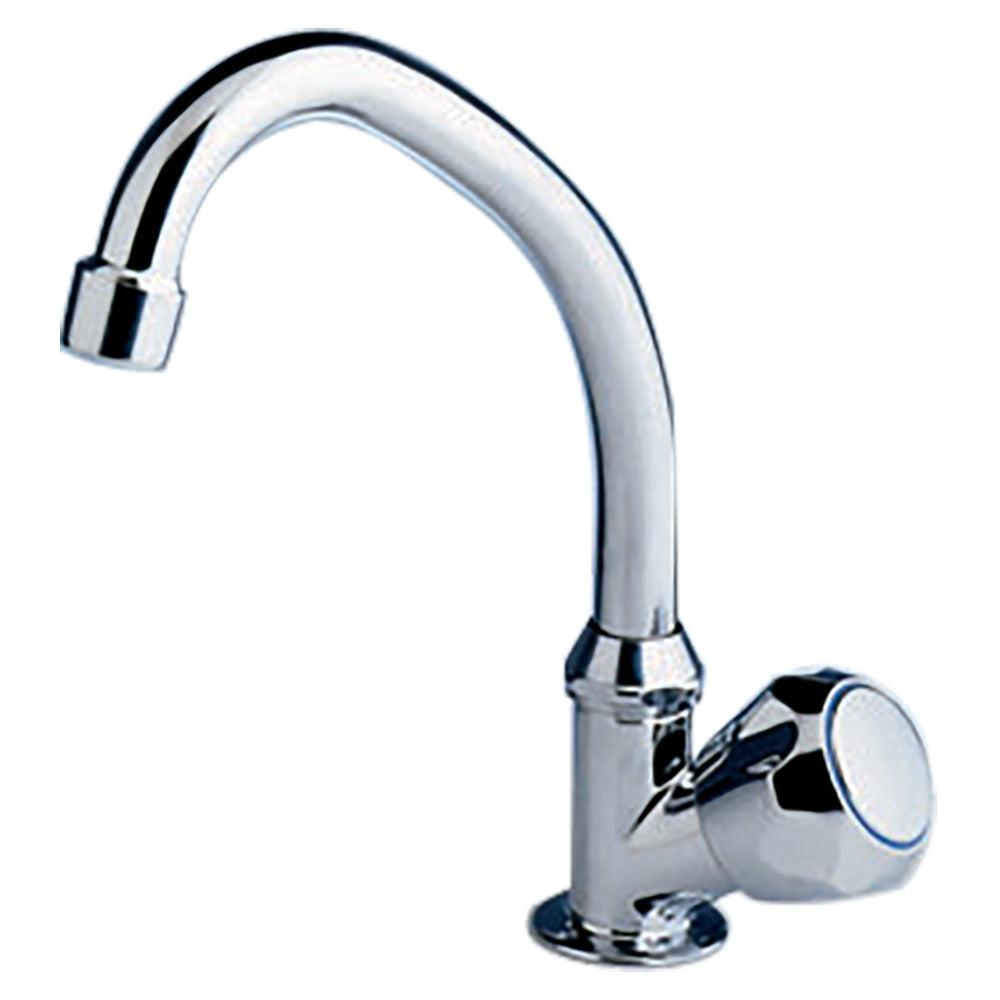 Scandvik chrome faucet with swivel spout, designed for bathroom or kitchen accessories, featuring a sleek, modern chrome finish.