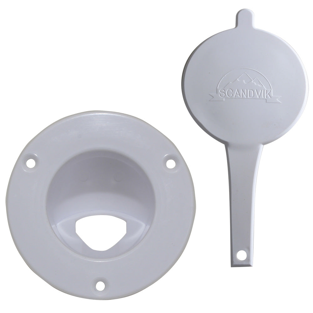 Scandvik white vertical cup cap for accessories, designed for Scandvik PN 1075 boat plumbing and marine fittings.