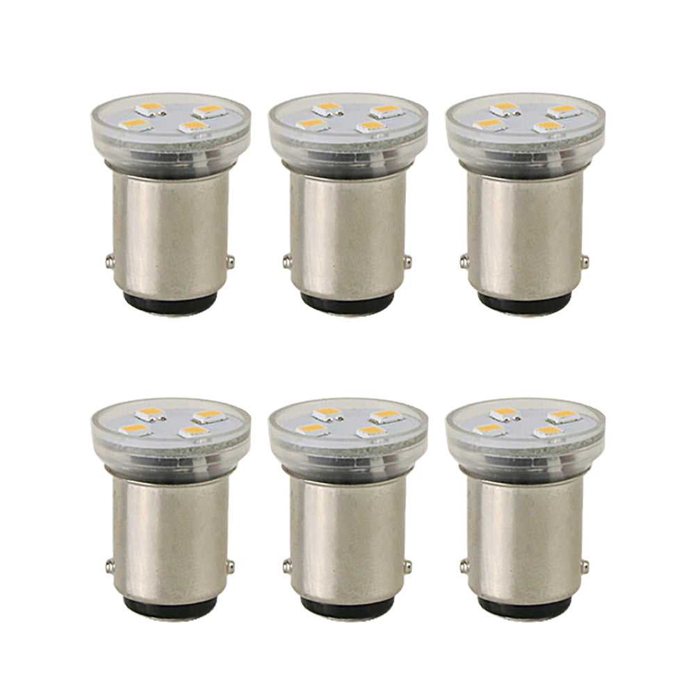 Six warm white Scandvik bulbs in a 6-pack, ideal for household lighting and replacement in fixtures.