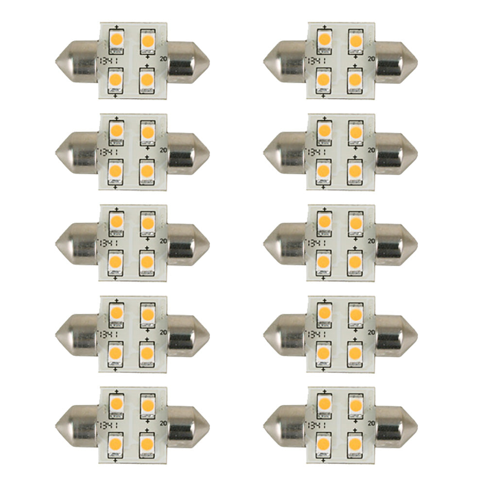 Scandvik 41175 cool white LED bulbs, 10-pack, energy-efficient lighting for marine or RV applications.
