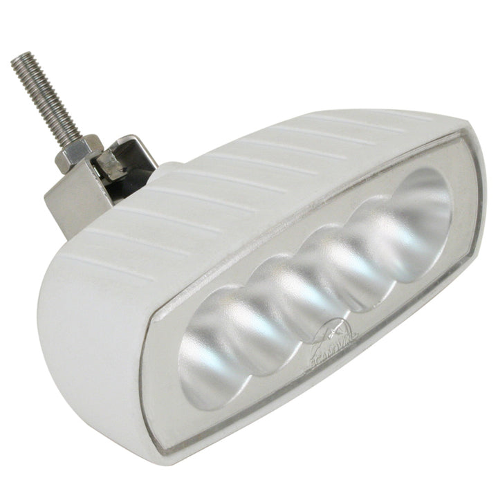Scandvik white bracket mount LED spreader light for boats, designed for flood and spread lighting applications.