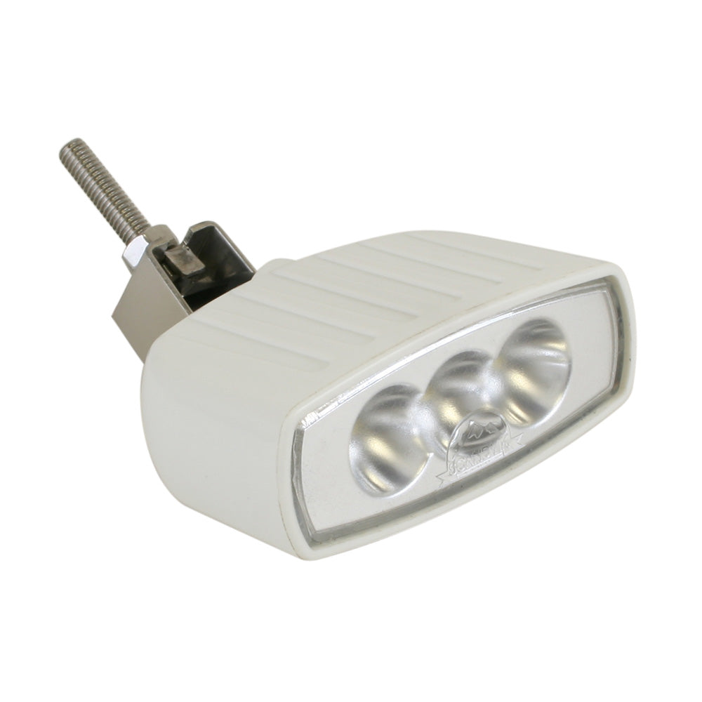 Scandvik Compact Bracket Mount LED Spreader Light in white, designed for flood and spreader lighting on boats or marine applications.