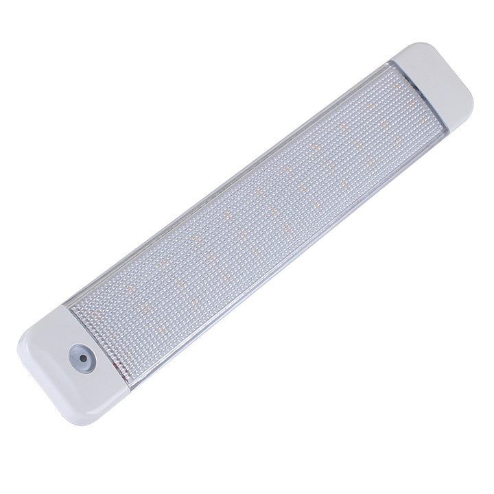 Scandvik 10-inch white and blue interior cabin courtesy light with switch, suitable for 10-30V marine or RV use.