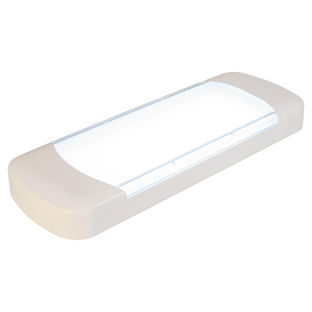 Scandvik interior engine room courtesy light, surface/flush mount, LED boat lighting, white finish for marine use.