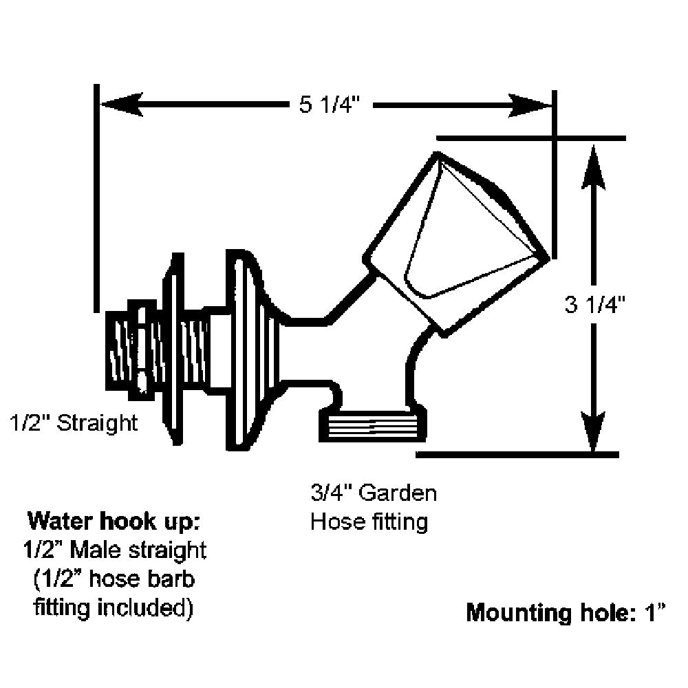Scandvik SS Washdown Spigot for pressure pump systems, durable stainless steel construction, mounted on boat or marine setup